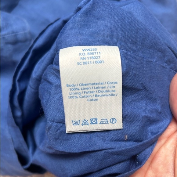 Boden 100% linen sleeveless blue dress in a size 4L - Picture 9 of 12